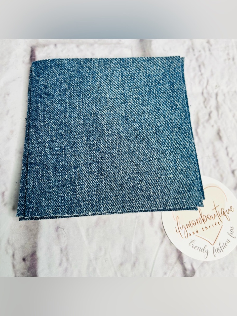 Reclaimed Denim Fabric Squares 10 pcs 5"x5"Eco Friendly DIY Craft Material